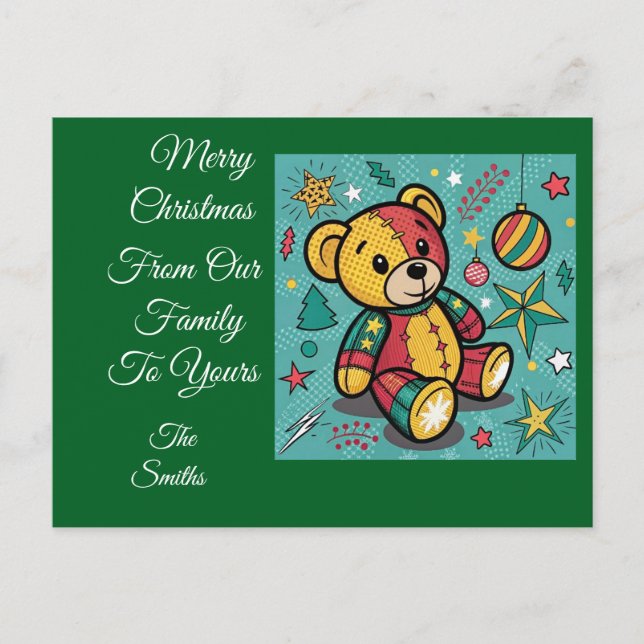 Nallen Juli med det stora lappverket Helg Vykort (Framsida)