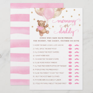 Nallen mamma eller pappa Game Baby Shower