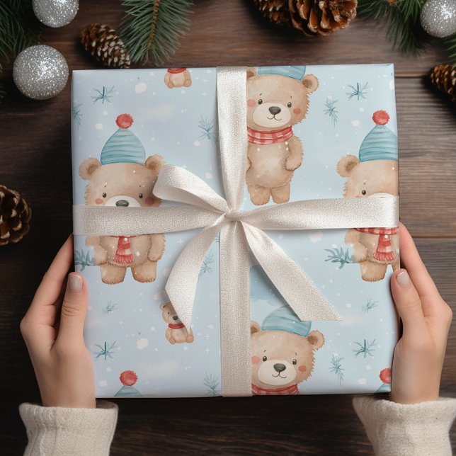Nallen Modern Cute-jul Presentpapper (Skapare uppladdad)