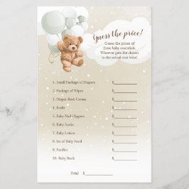 Nallen Sage Balloations gissar det Prisa spelet Flygblad