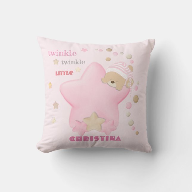 Nallen Twinkle Twinkle Little Star Flicka Kudde (Framsida)