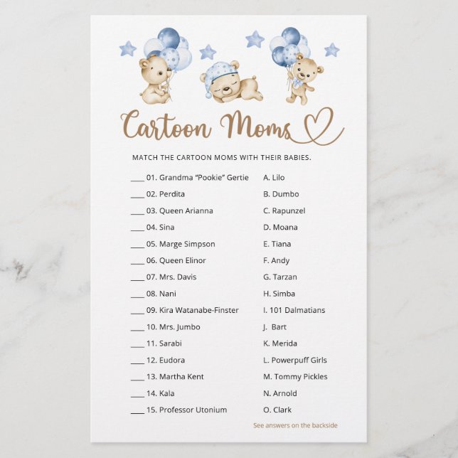 Nallens babydusch Tecknad Mammor (Framsida)