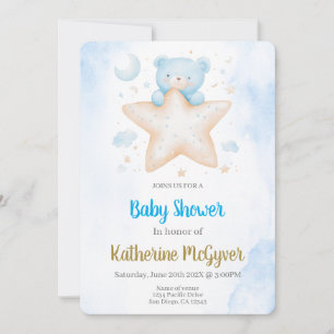 Nallens babyduschpojke inbjudningar