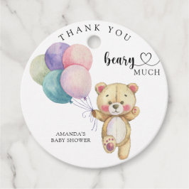 Nallens ballonger - tack så mycket gåvor etiketter