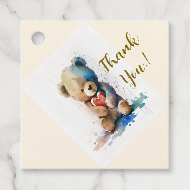 Nallens Födelsedagsfest Gåvor Etiketter (Framsida)