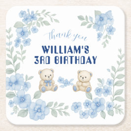 Nallens Födelsedagsfest Underlägg Papper Kvadrat