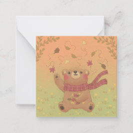 Nallens Höst löv höst Anteckningskort