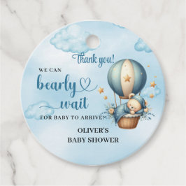 Nallens luftballong vänta blått gåvor etiketter