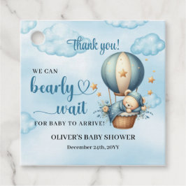 Nallens luftballong vänta blått gåvor etiketter