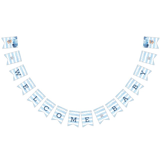 Nallens välkomstbabybanner för babyskor vimplar (Alla)