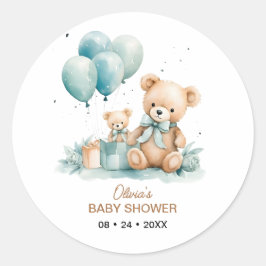 Nallens vattenfärgsbabyskare runt klistermärke