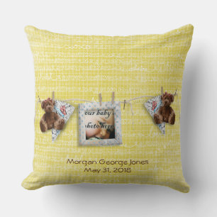 Nalles Photo Ram Gult Baby Nursery Pillow Kudde