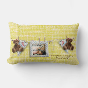 Nalles Photo Ram Gult Baby Nursery Pillow Lumbarkudde