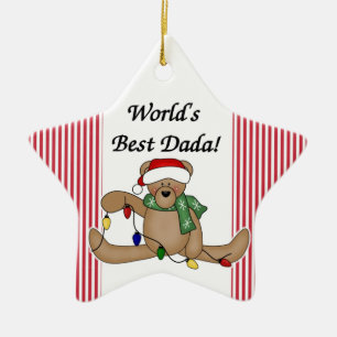 Nallevärlds bäst Dada prydnad Julgransprydnad Keramik