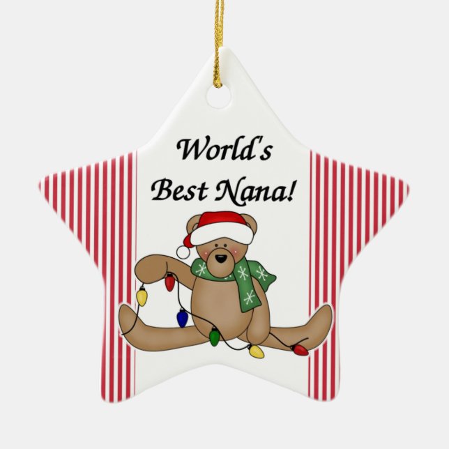 Nallevärlds bäst Nana prydnad Julgransprydnad Keramik (Framsidan)