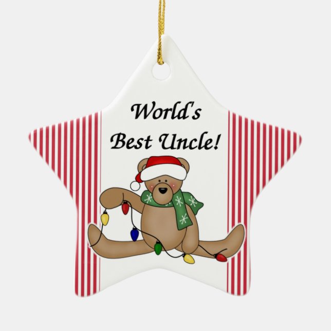 Nallevärlds bäst Uncle Smycka Julgransprydnad Keramik (Framsidan)