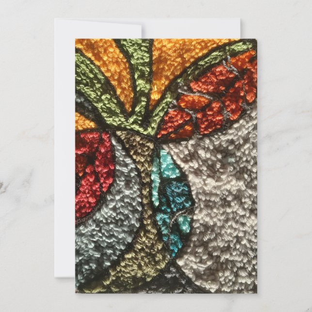 Nålstickdesign gratulationskort anteckningskort (Framsida)