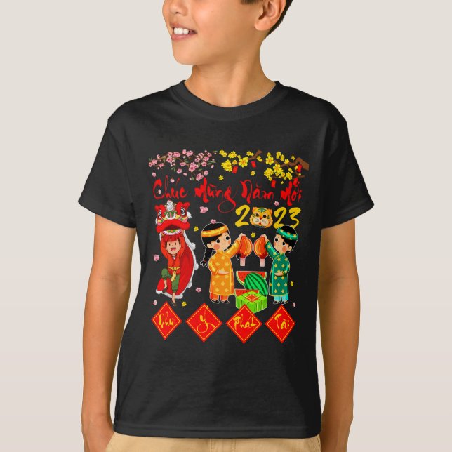 Nam Moi Nhu Y vietnamesiska lunar nyår katt år F T Shirt (Framsida)