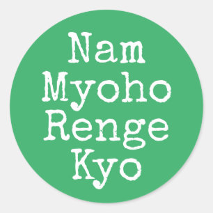Nam Myoho Renge Kyo Grönt Buddhism Mantra Runt Klistermärke