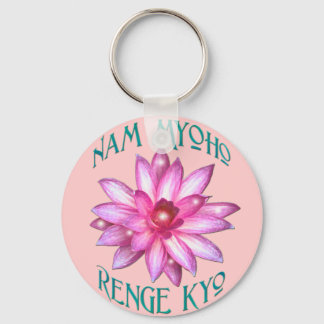 Nam Myoho Renge Kyo med Lotus Flower Design Nyckelring