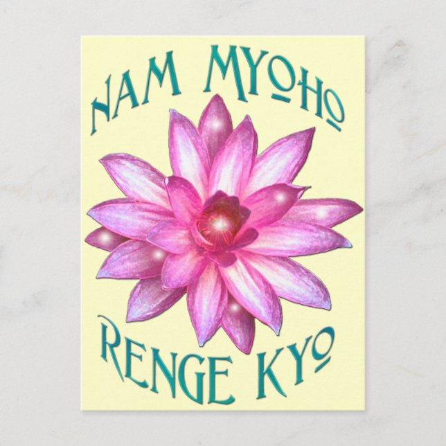 Nam Myoho Renge Kyo med Lotus Flower Design Vykort (Framsida)