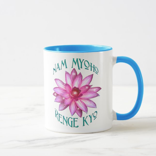 Nam Myoho Renge Kyo med lotusblommablommadesign Mugg (Höger)