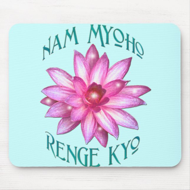 Nam Myoho Renge Kyo med lotusblommablommadesign Musmatta (Framsidan)
