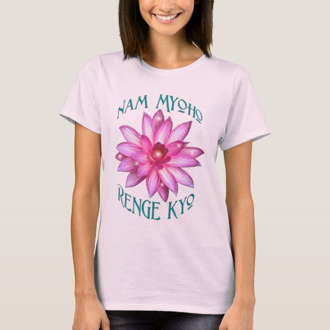Nam Myoho Renge Kyo med lotusblommablommadesign Tee (Framsida)