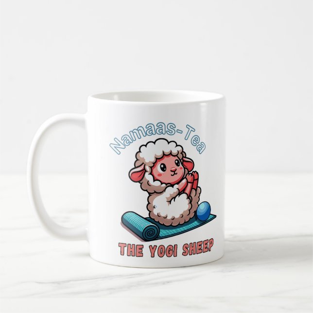 Namaastee, oveja yogui kaffemugg (Vänster)