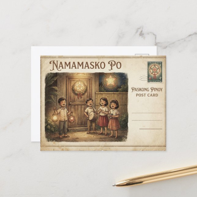 Namamasko Po Vintage vykort (Fram/Back In Situ)