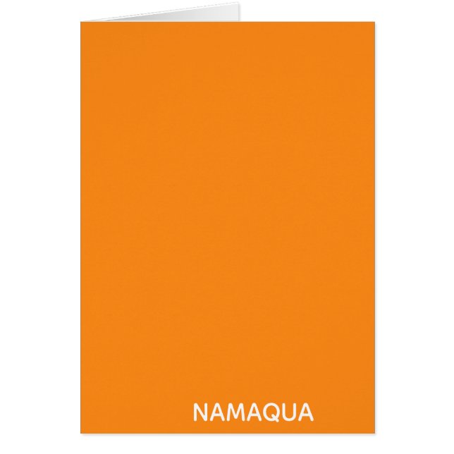 Namaqua orange färg namn hälsningskort (Framsidan)