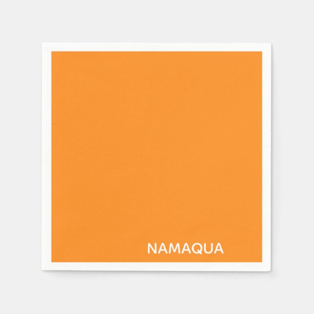 Namaqua orange färg namn pappersservett (Framsidan)