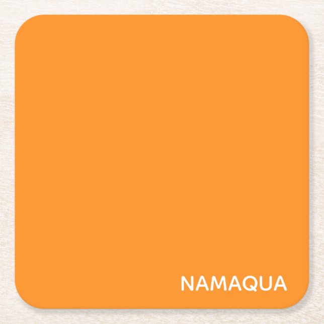 Namaqua orange färg namn underlägg papper kvadrat (Framsidan)