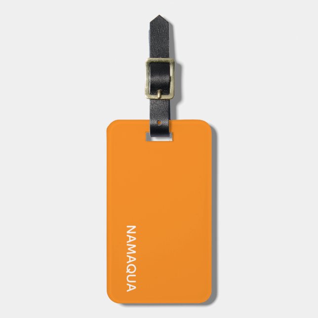 Namaqua orangefärg namn bagagebricka (Vertikal Framsida)