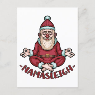 Namasleigh Funny Jultomten Yoga Meditate Julafton Vykort