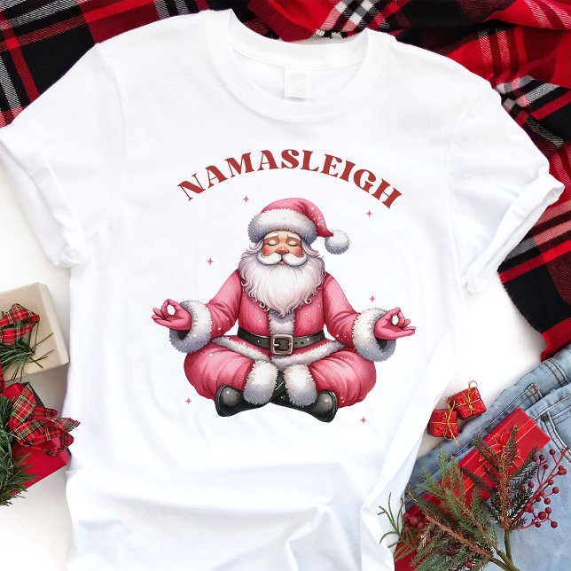Namasleigh Funny Santa Yoga-jul T Shirt (Skapare uppladdad)