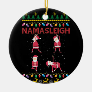 Namasleigh Santa's Yoga Positions Yoga Älskare Ju Julgransprydnad Keramik
