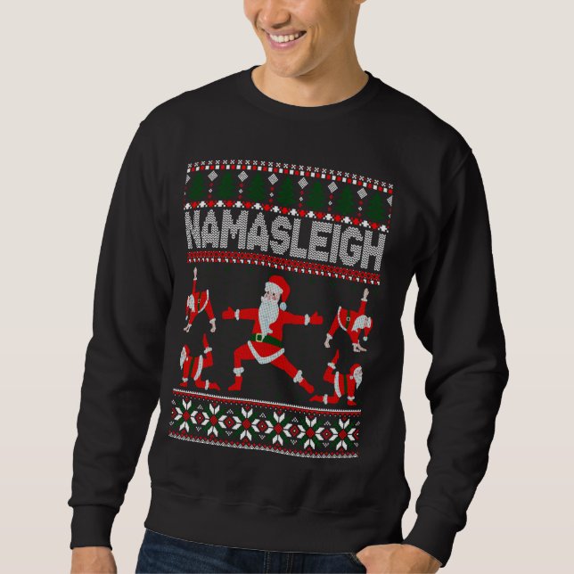 Namasleigh Ugly jul Sweater Meme Jultomten Lång Ärmad Tröja (Framsida)