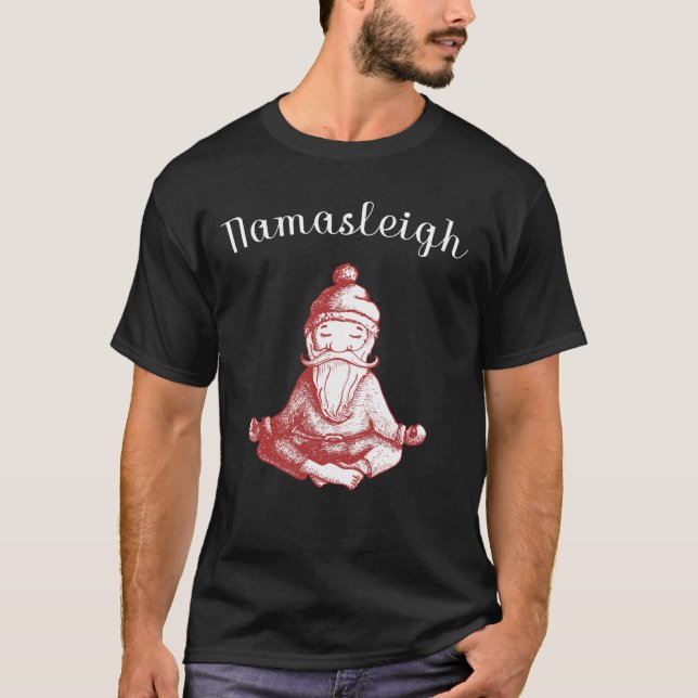 Namasleigh yogaälskare med santa jul t shirt (Framsida)
