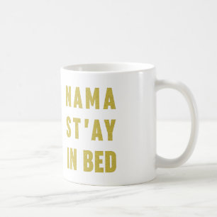 Namastay i rolig kaffemugg för säng
