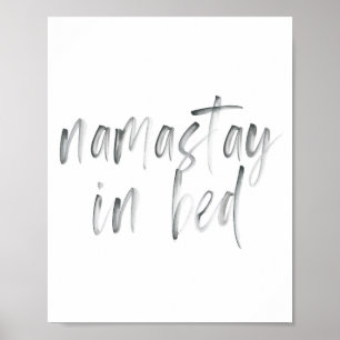 Namastay in Bed Watercolor Poster