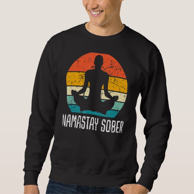 Namastay Sober Recovery Support Sobriety Na Aa Lång Ärmad Tröja (Framsida)
