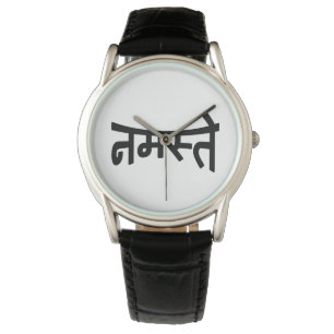 Namaste (न म स् ते) - Devanagari-skrip Armbandsur