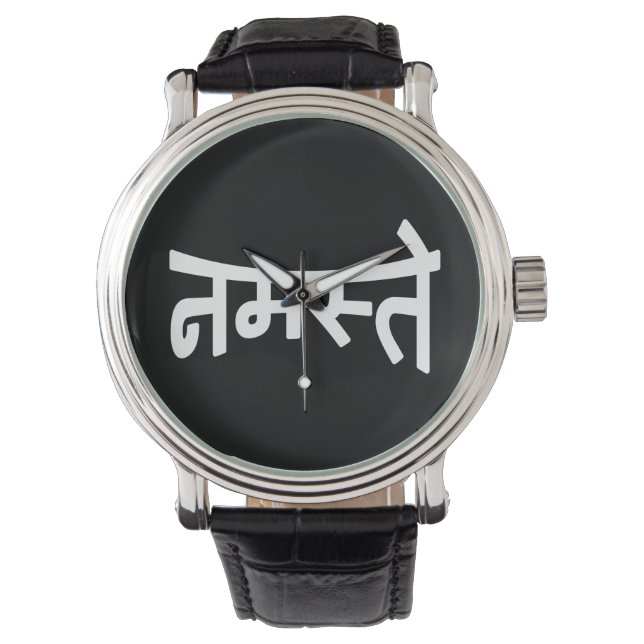 Namaste (न म स् ते) - Devanagari-skript Armbandsur (Framsida)