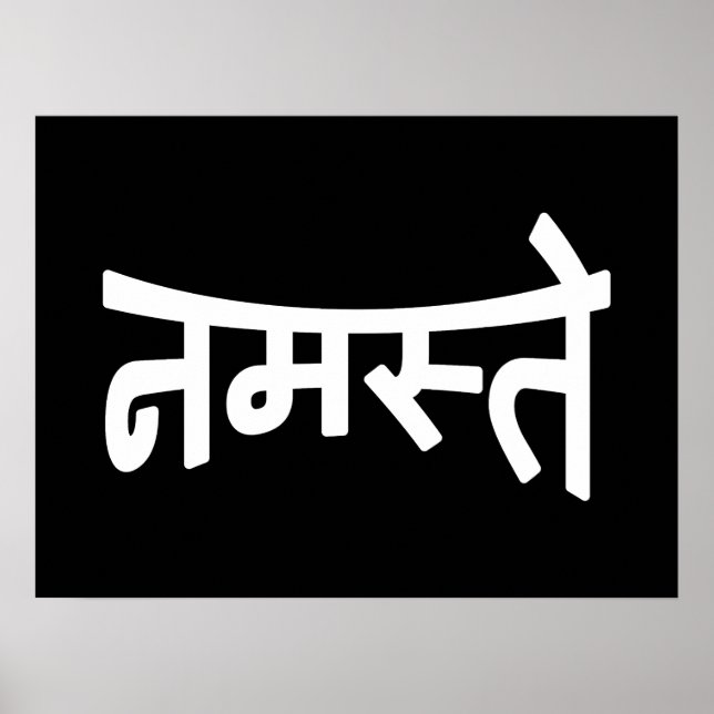 Namaste (न म स् ते) - Devanagari-skript Poster (Framsidan)