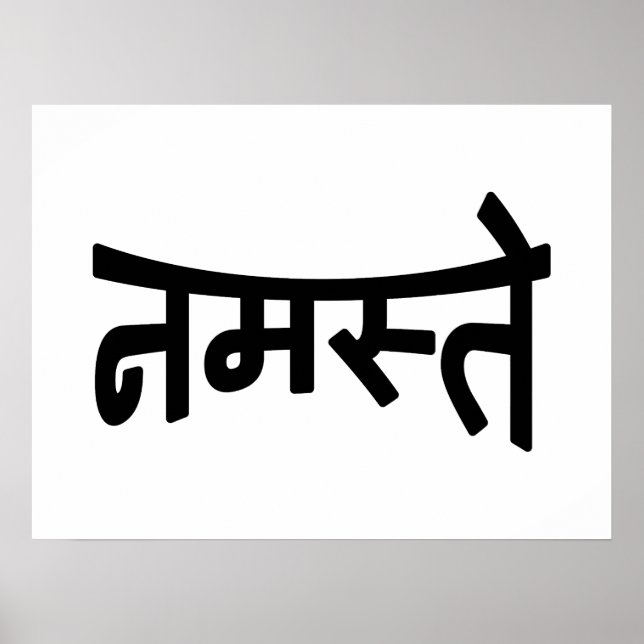 Namaste (न म स् ते) - Devanagari-skript Poster (Framsidan)