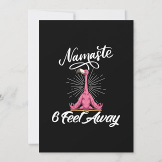 Namaste 6 Feet Away Flamingo Yoga Teacher Social Tack Kort
