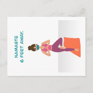 Namaste 6 ft bort - Covid 19 vykort - Yoga