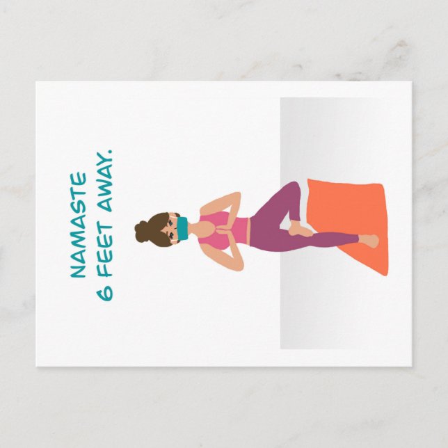 Namaste 6 ft bort - Covid 19 vykort - Yoga (Framsida)