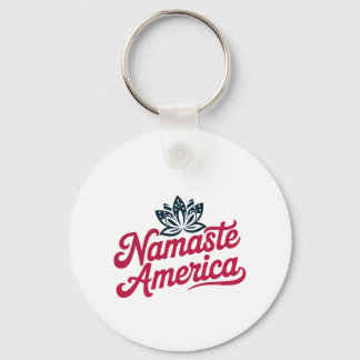 Namaste America Anpassningsbar Yoga Keychain Nyckelring